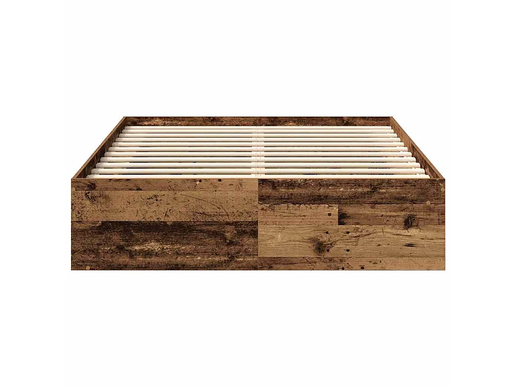 Cadre de lit sans matelas vieux bois 160x200 cm bois ingénierie