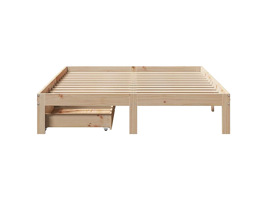Giroletto con Cassetti 160x200 cm in Legno Massello di Pino