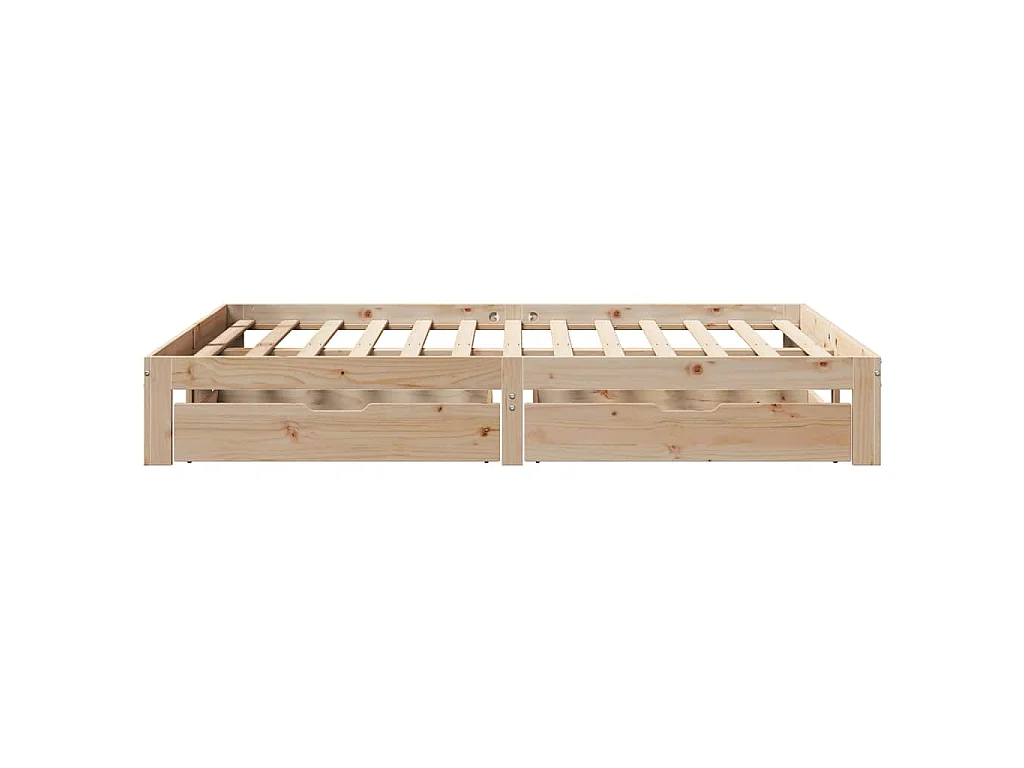 Giroletto con Cassetti 160x200 cm in Legno Massello di Pino