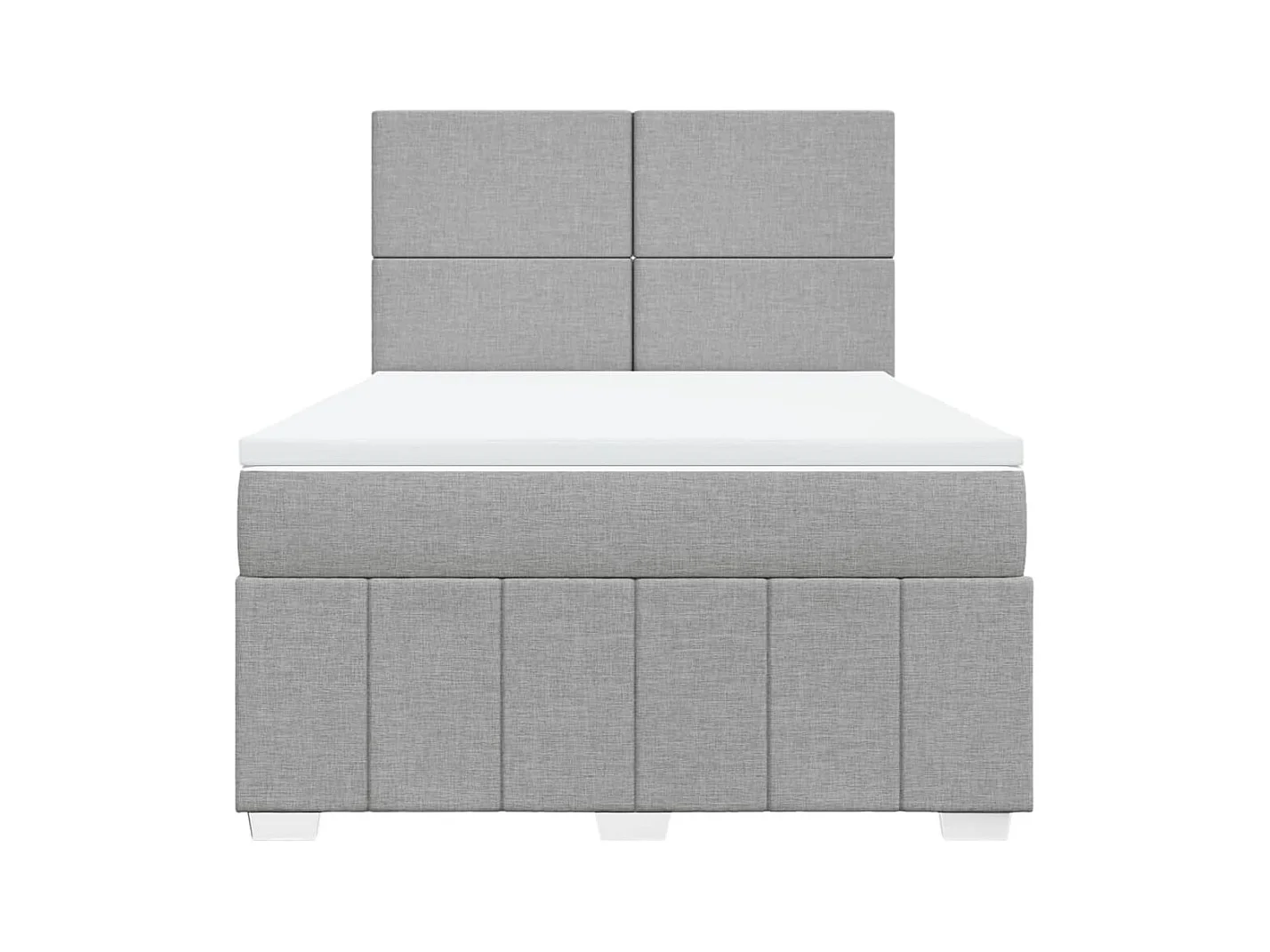 Sommier à lattes de lit avec matelas Gris clair 140x200cm Tissu