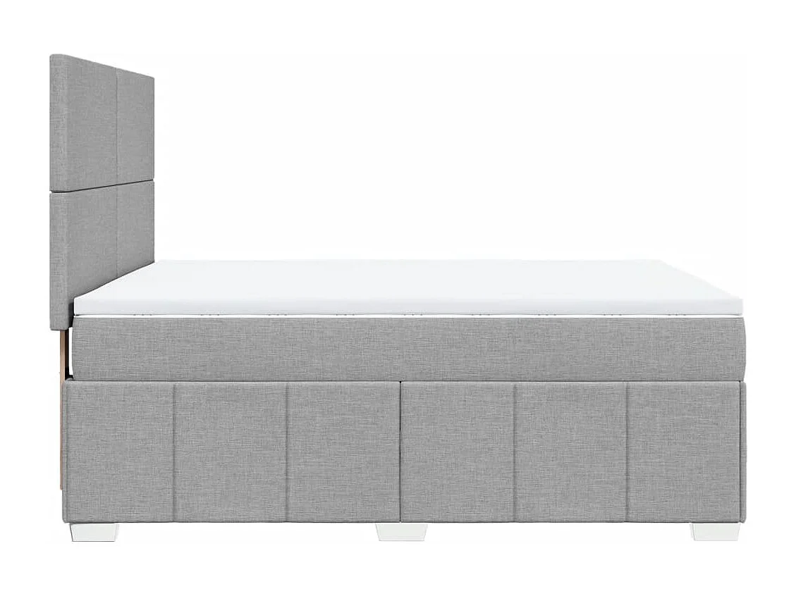 Cama box spring con colchón tela gris claro 140x200 cm