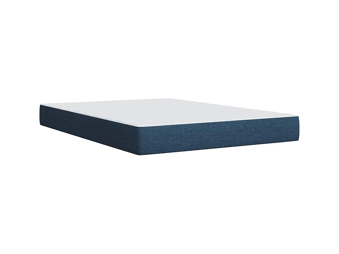 Boxspring met matras stof blauw 140x190 cm