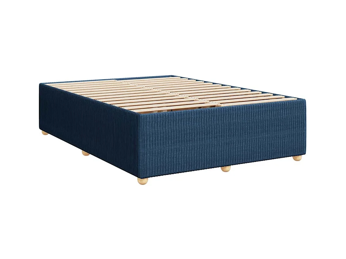 Boxspring met matras stof blauw 140x190 cm