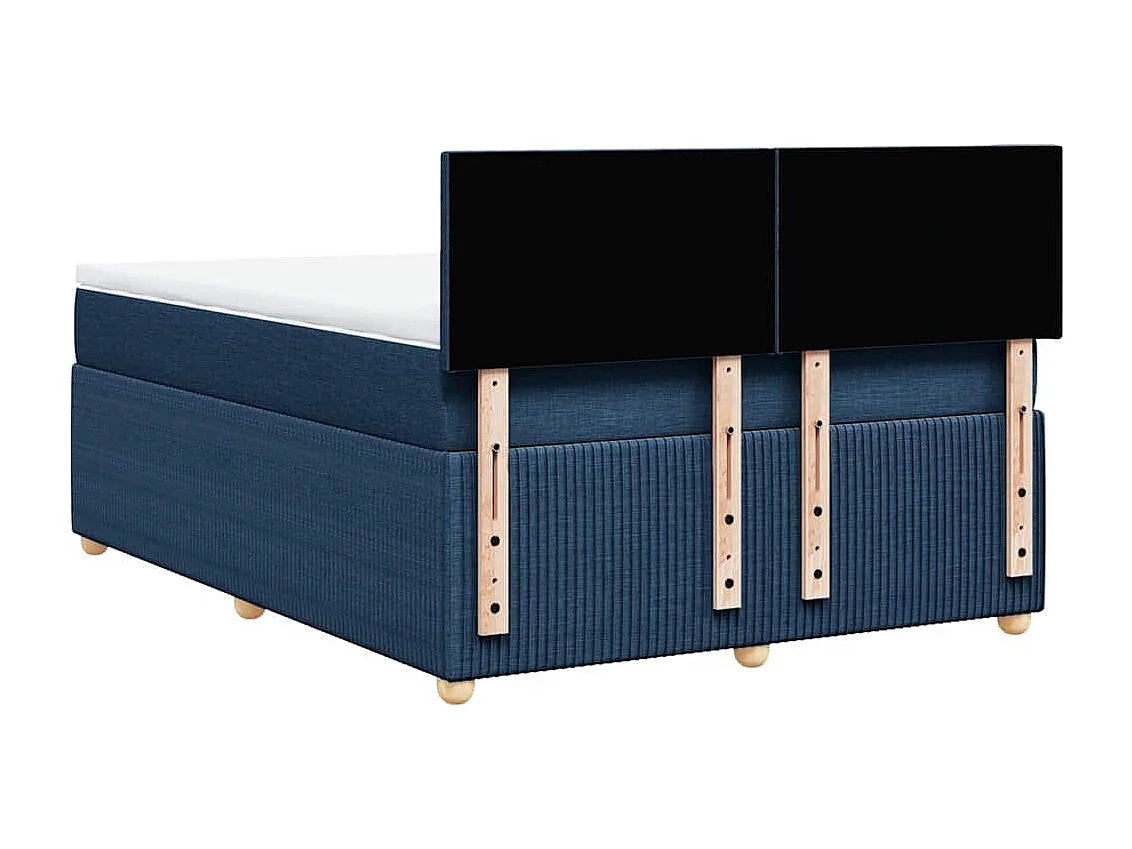 Sommier à lattes de lit avec matelas Bleu 140x190 cm Tissu