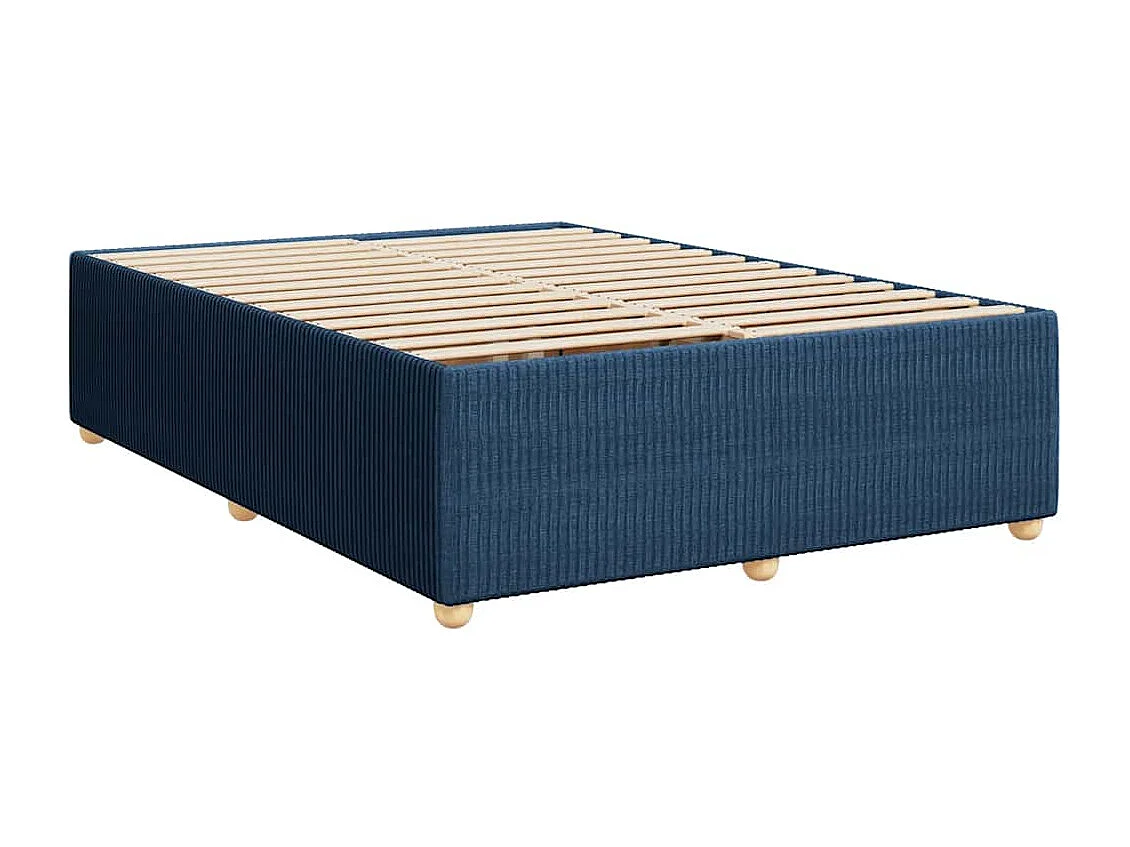 Sommier à lattes de lit avec matelas Bleu 140x190 cm Tissu