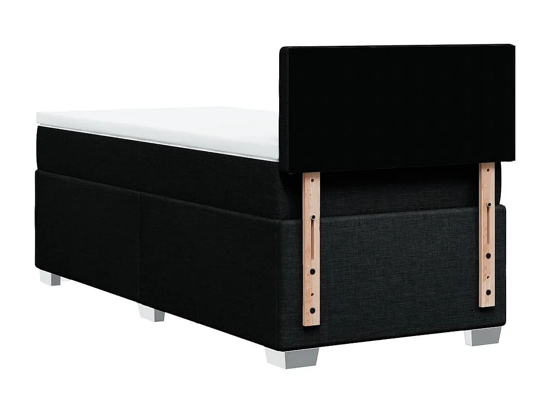 Boxspringbett mit Matratze Schwarz 100x200 cm Stoff