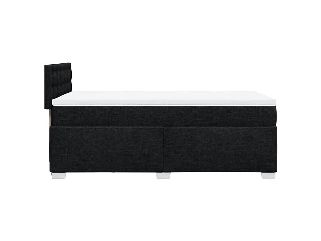 Sommier à lattes de lit avec matelas Noir 100x200 cm Tissu