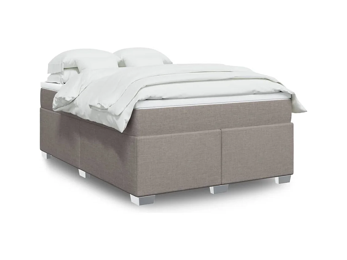 Sommier à lattes de lit avec matelas Taupe 140x190 cm Tissu