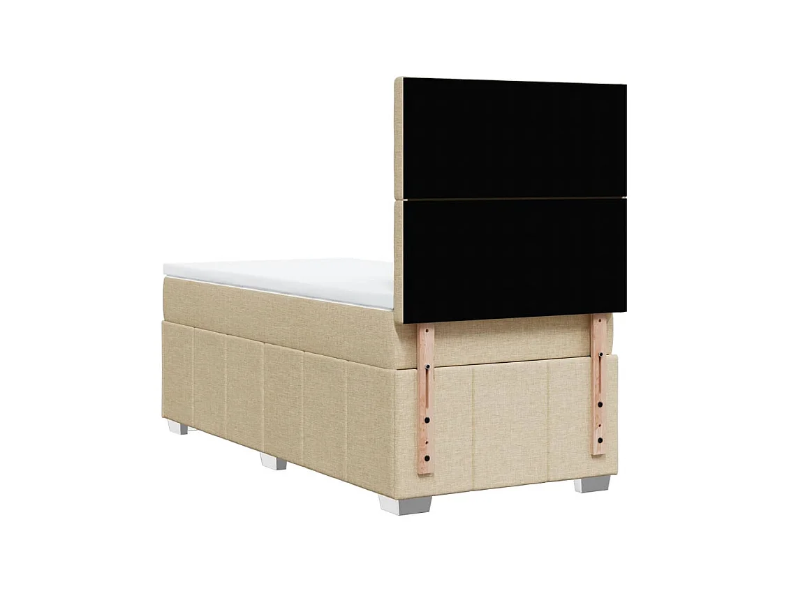 Boxspringbett mit Matratze Creme 90x200 cm Stoff