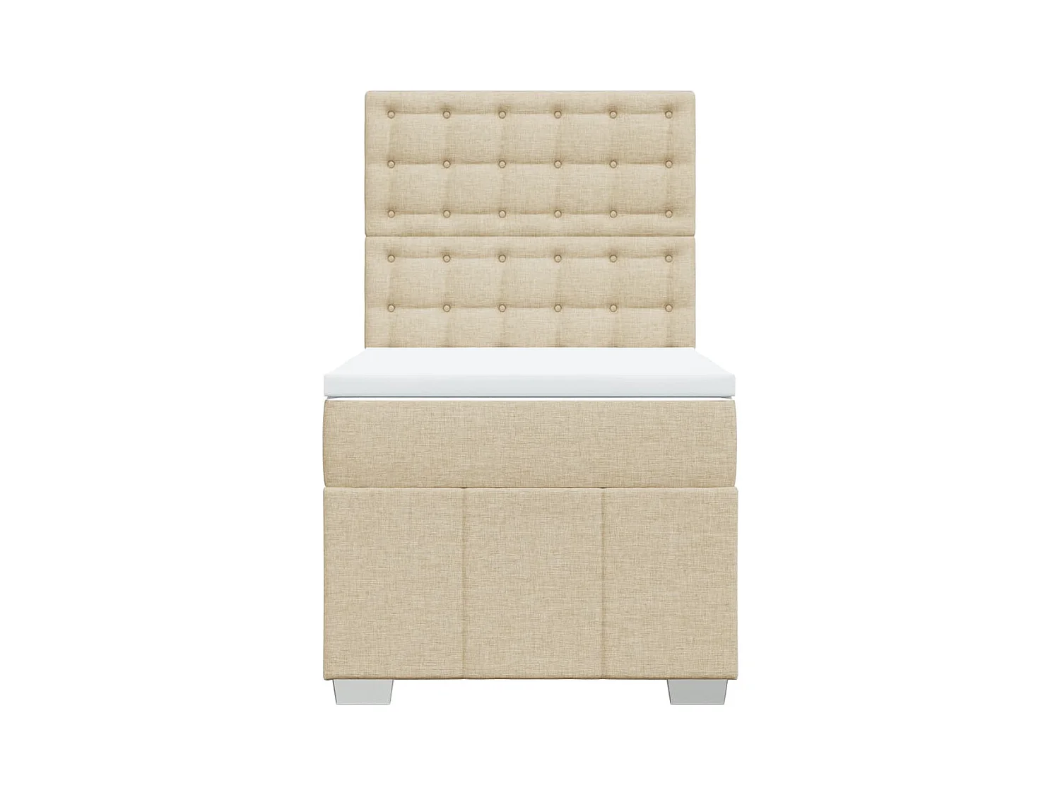 Boxspringbett mit Matratze Creme 90x200 cm Stoff