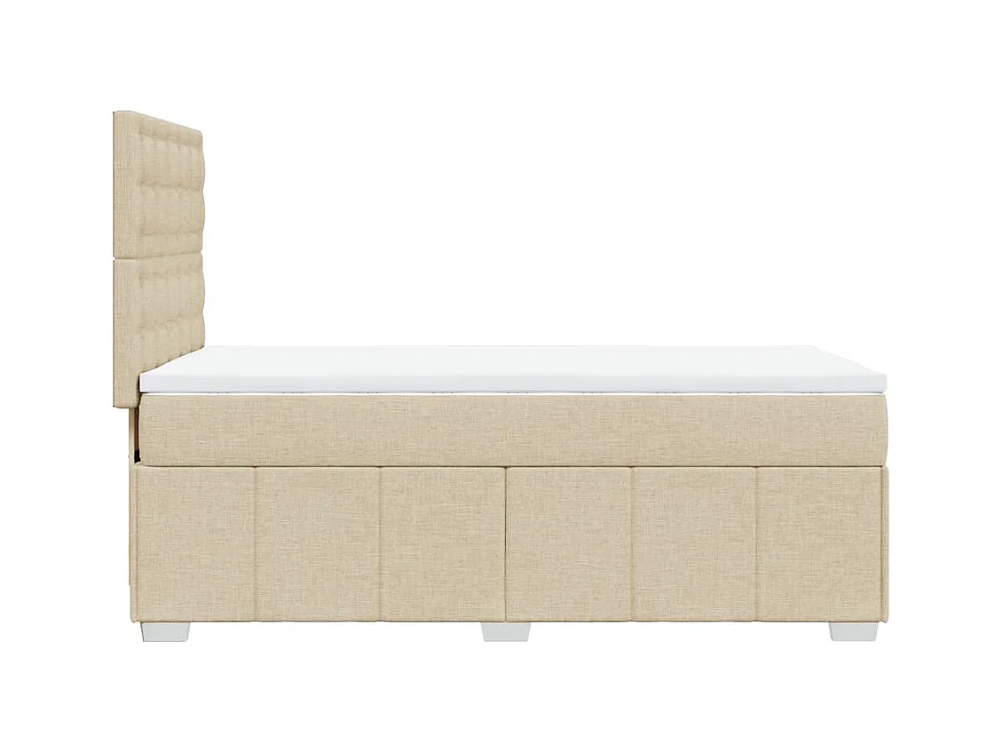 Boxspringbett mit Matratze Creme 90x200 cm Stoff