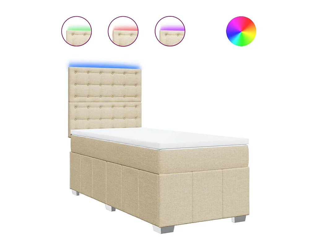 Giroletto a Molle con Materasso Crema 90x200 cm inTessuto