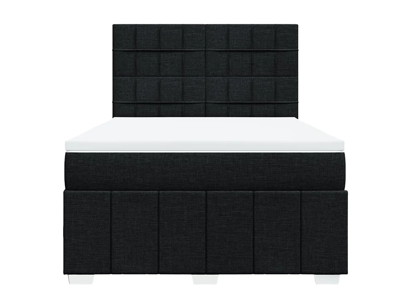 Boxspring met matras stof zwart 160x200 cm