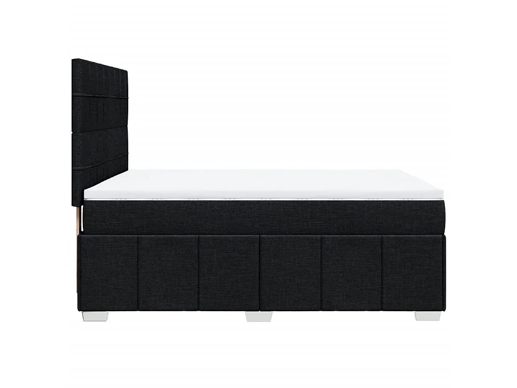 Giroletto a Molle con Materasso Nero 160x200 cm in Tessuto