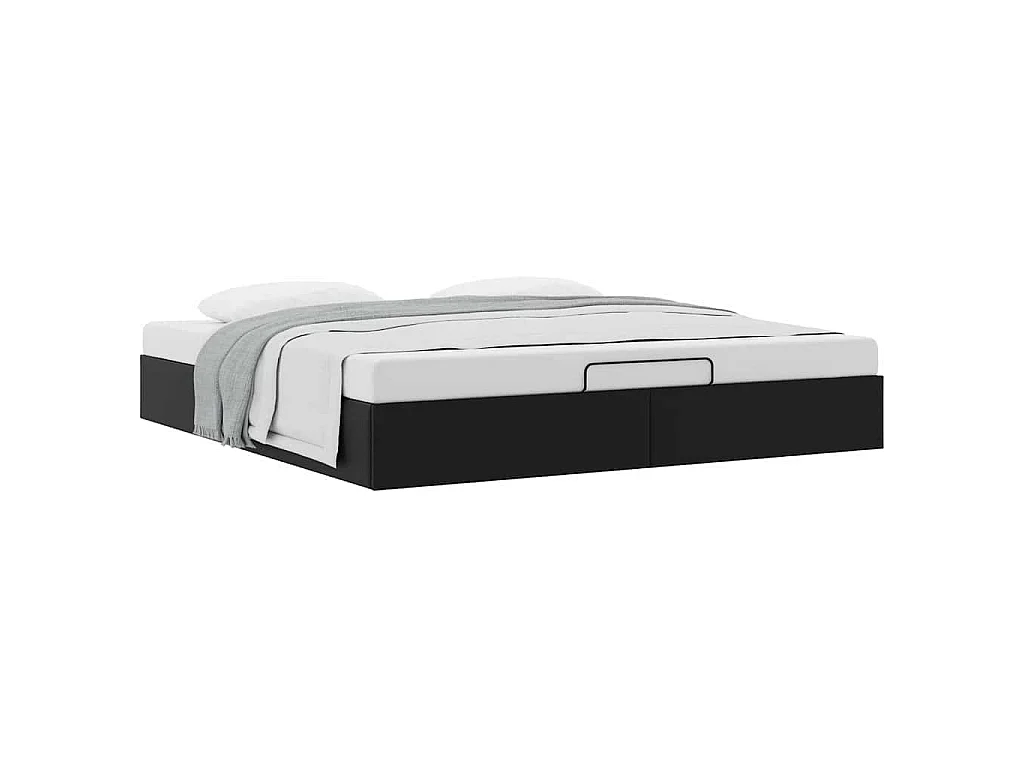 Ottoman-Bett ohne Matratze Schwarz 180x200 cm Kunstleder