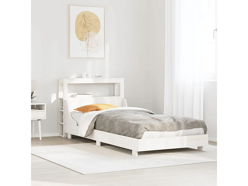 Letto senza Materasso Bianco 90x200 cm Legno Massello di Pino