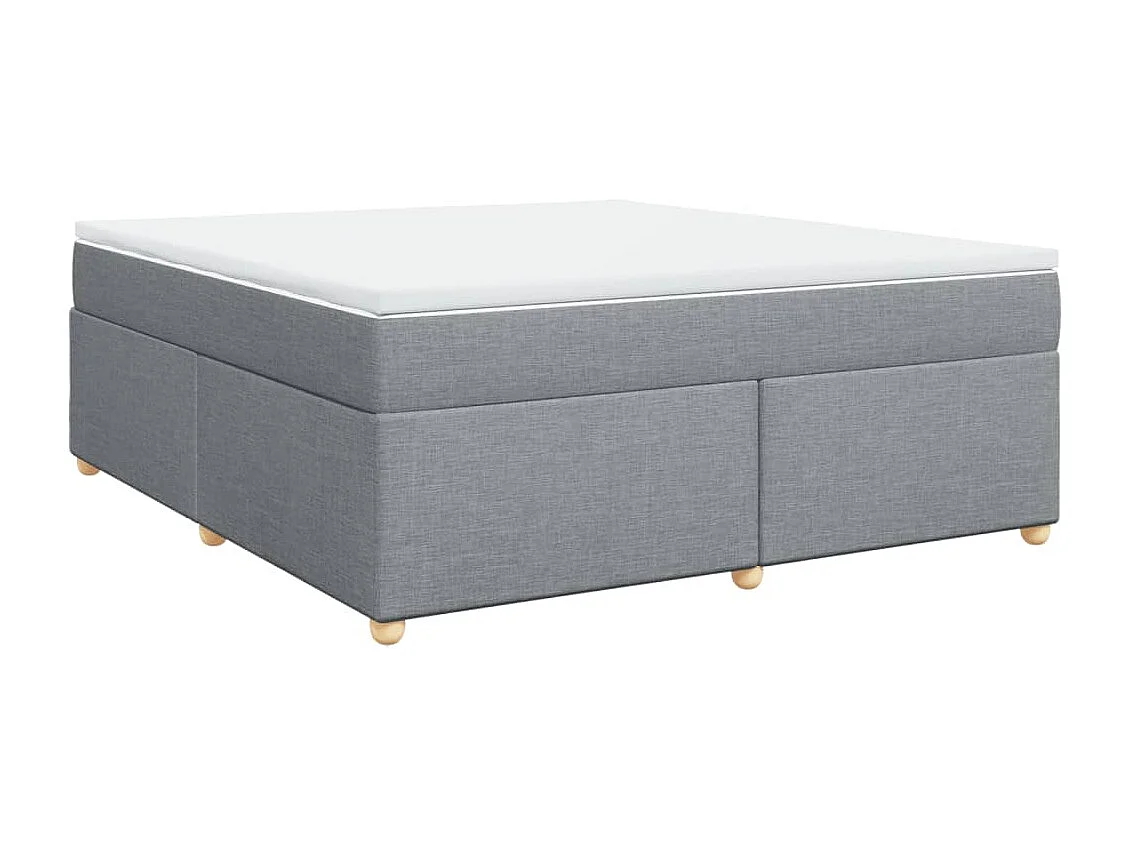 Boxspringbett mit Matratze Hellgrau 180x200 cm Stoff