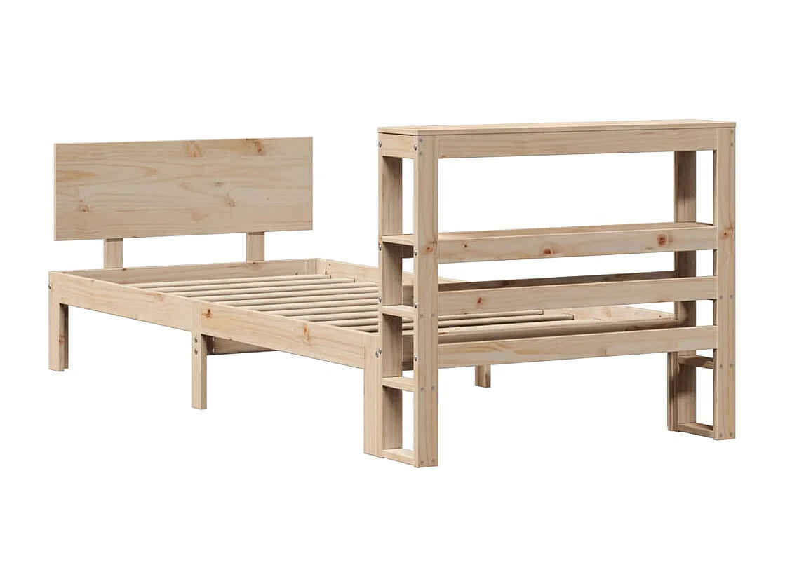 Estructura de cama con cabecero madera maciza de pino 90x200 cm