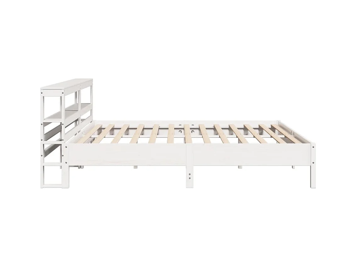Cadre de lit sans matelas blanc 180x200 cm bois massif de pin