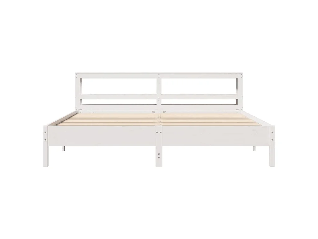 Cadre de lit sans matelas blanc 180x200 cm bois massif de pin