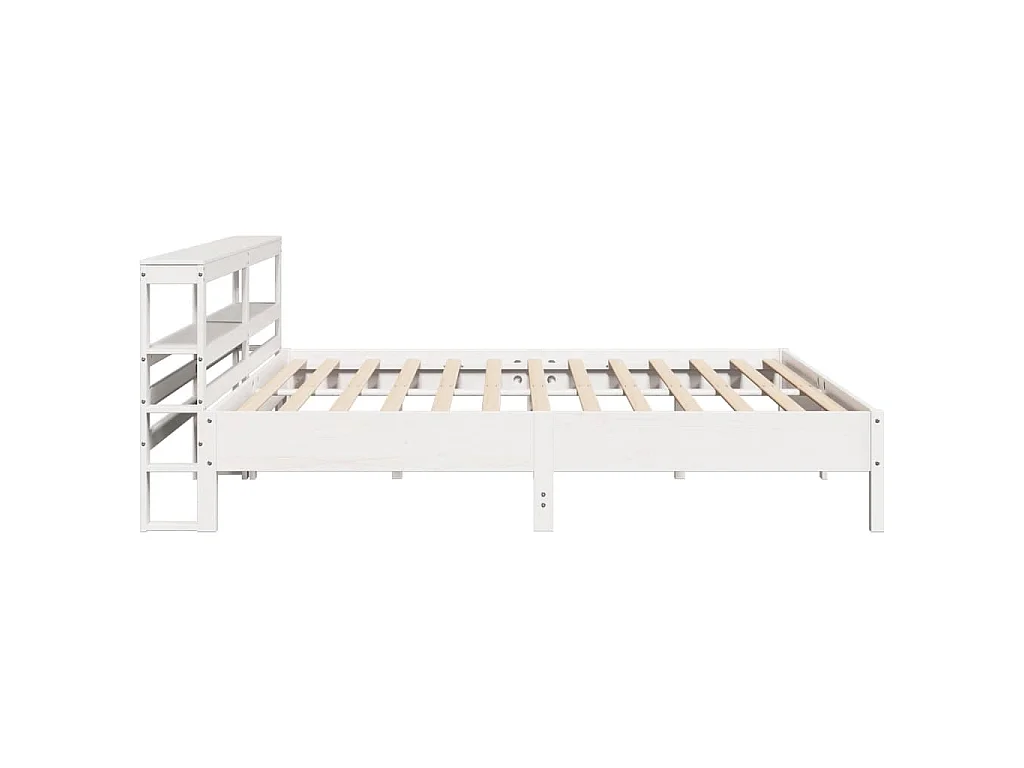 Cadre de lit sans matelas blanc 180x200 cm bois massif de pin
