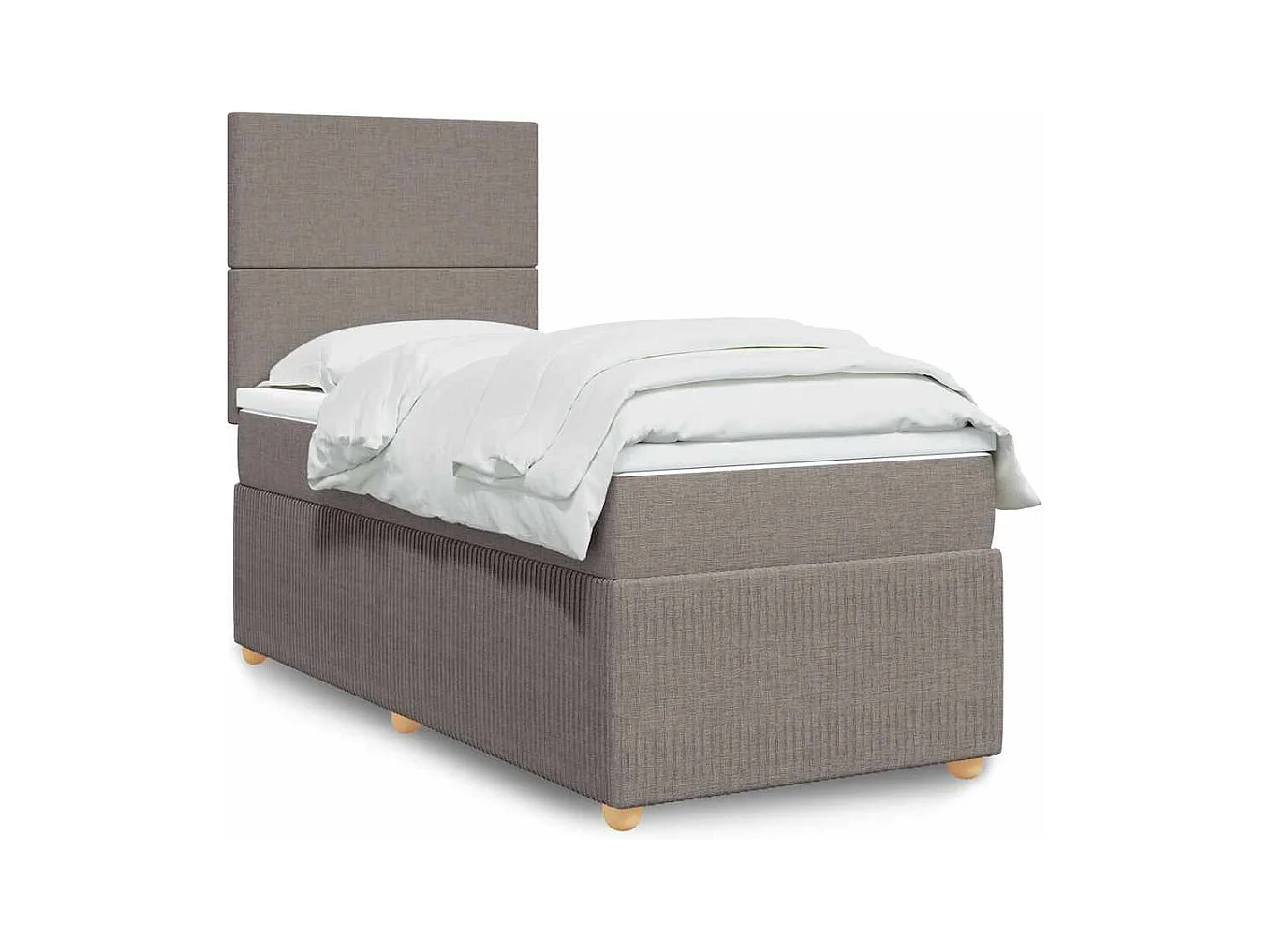 Sommier à lattes de lit avec matelas Taupe 90x200 cm Tissu