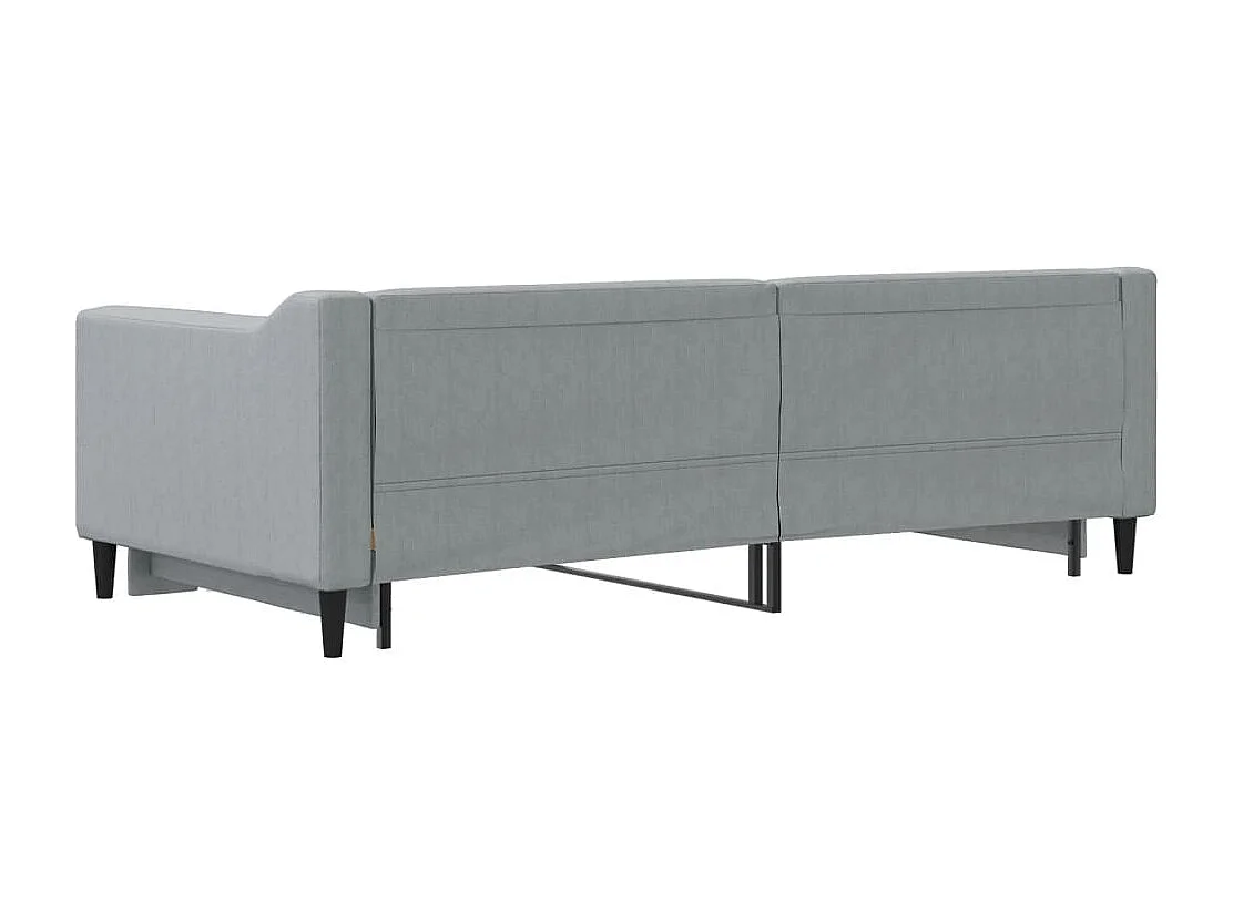 Lit de jour avec lit gigogne gris clair 90x190 cm tissu