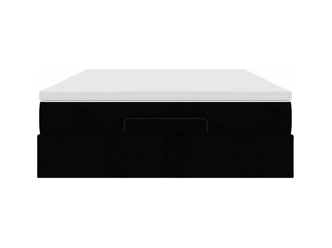 Cadre de lit ottoman avec matelas noir 140x200 cm similicuir