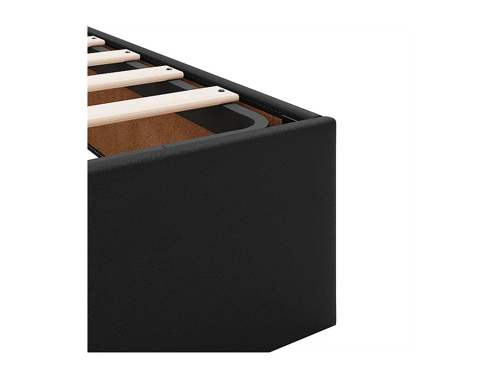 Cadre de lit ottoman avec matelas noir 140x200 cm similicuir