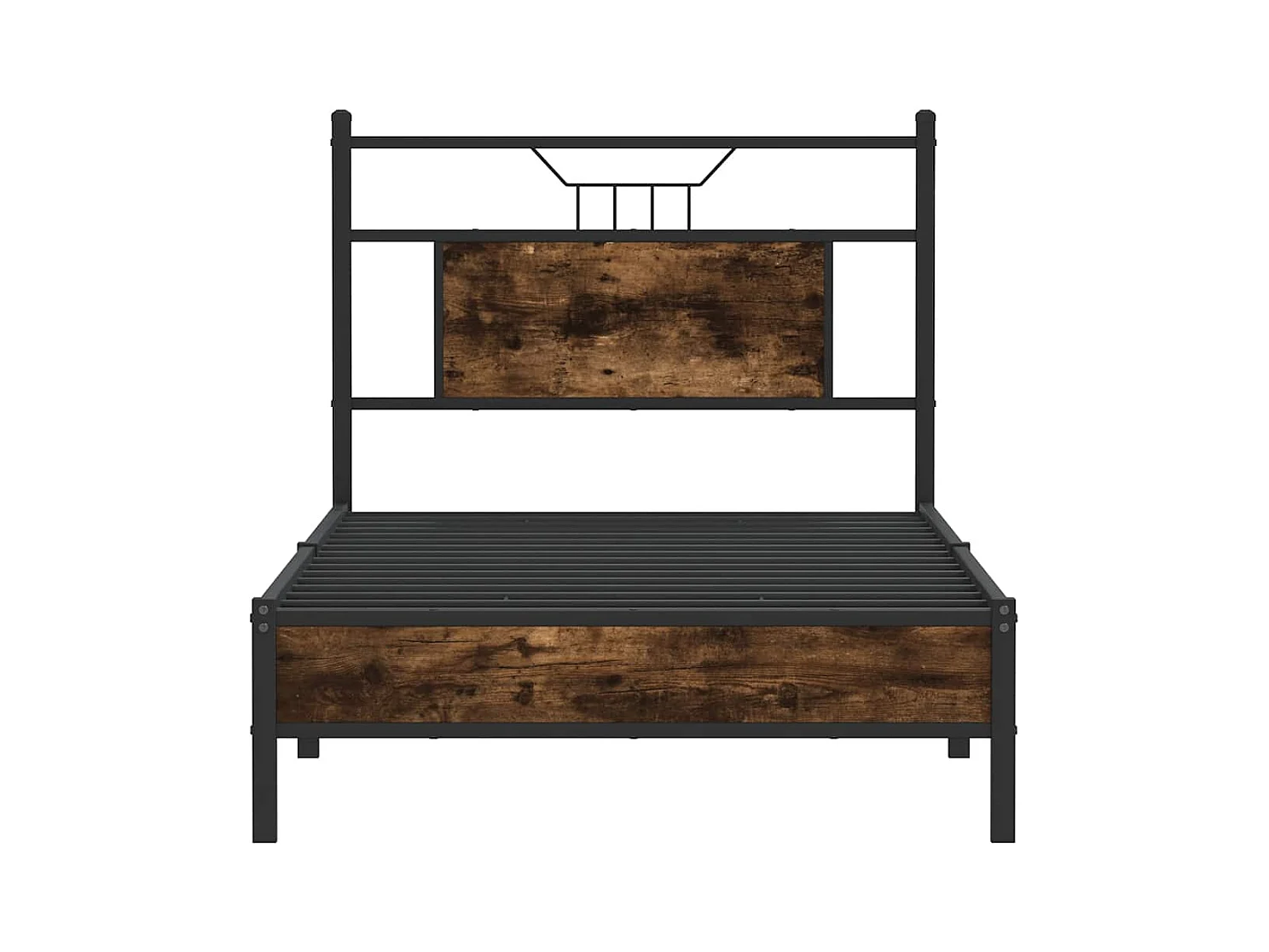 Estructura de cama sin colchón madera roble ahumado 90x190 cm