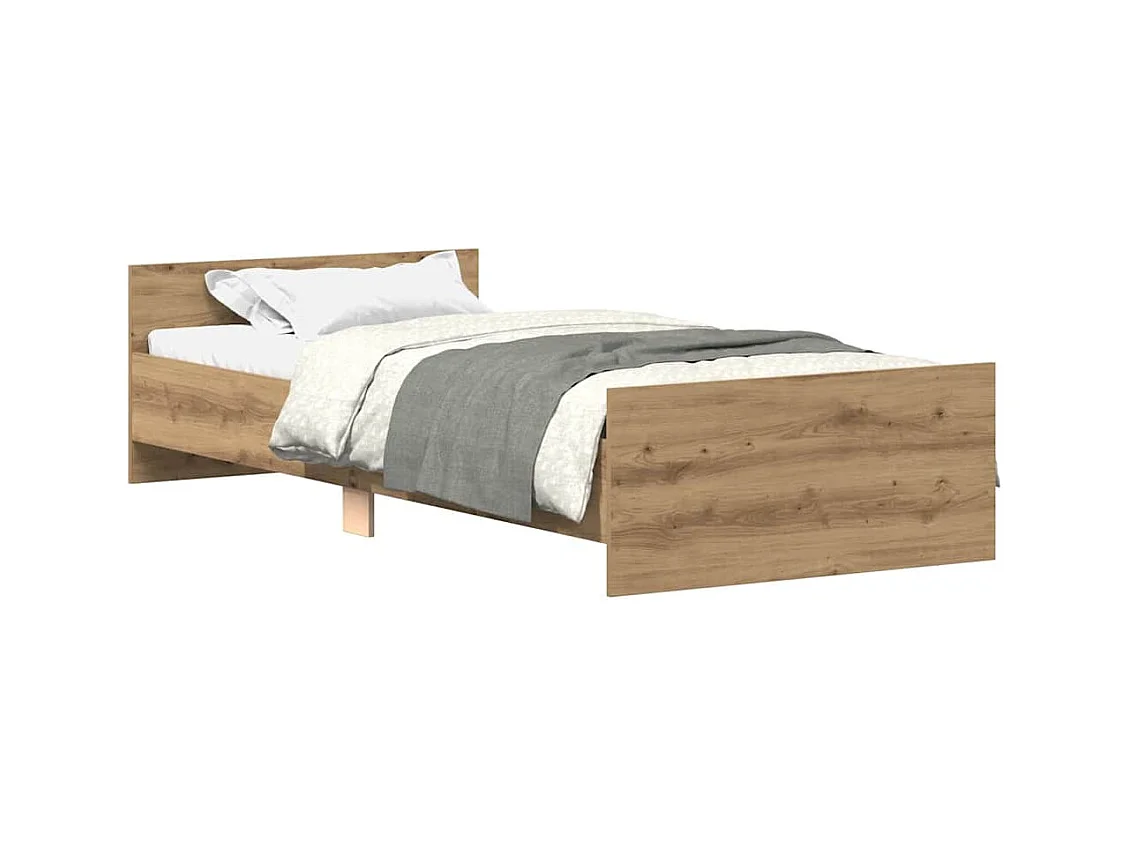 Bettgestell ohne Matratze Artisan-Eiche 90x190cm Holzwerkstoff