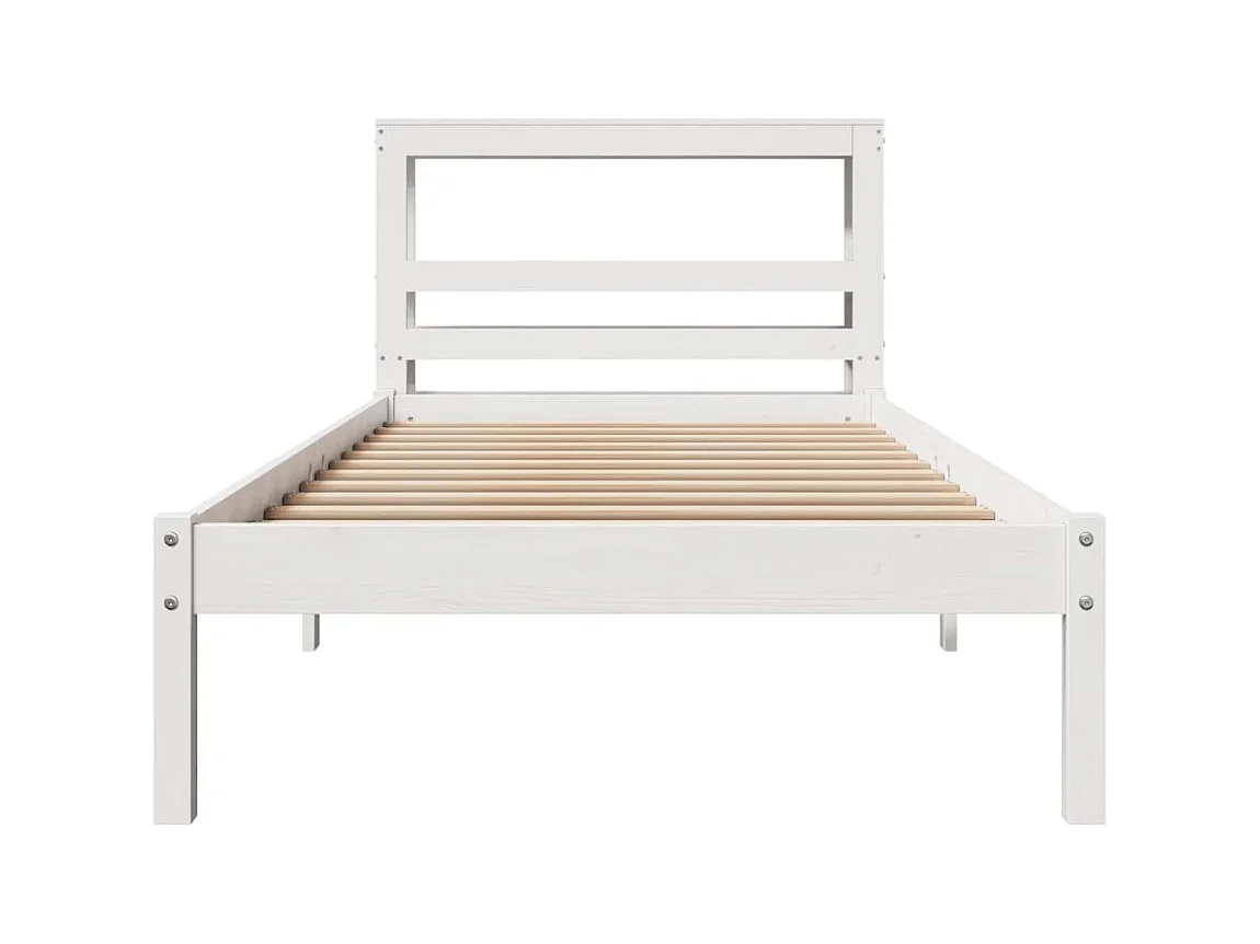 Estructura de cama sin colchón madera maciza blanca 90x190 cm