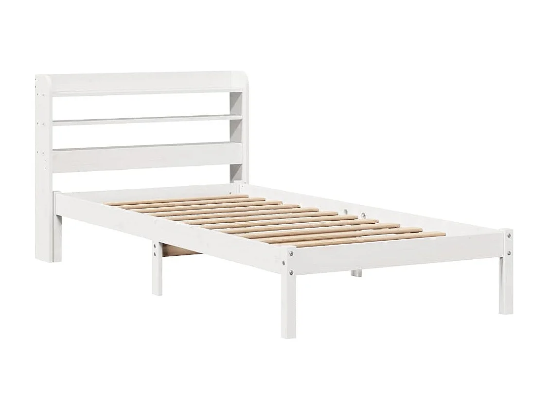 Cadre de lit sans matelas blanc 90x190 cm bois de pin massif