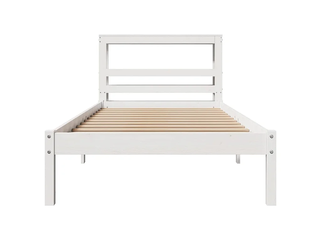 Cama sem colchão 90x190 cm madeira de pinho maciça branco