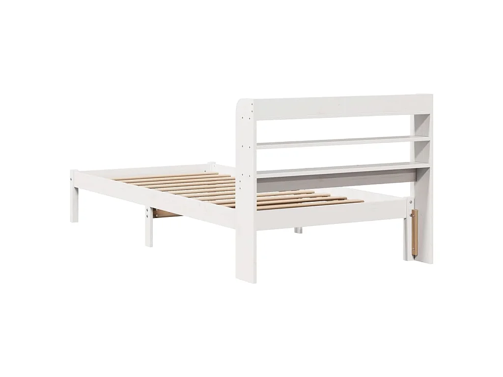 Cama sem colchão 90x190 cm madeira de pinho maciça branco