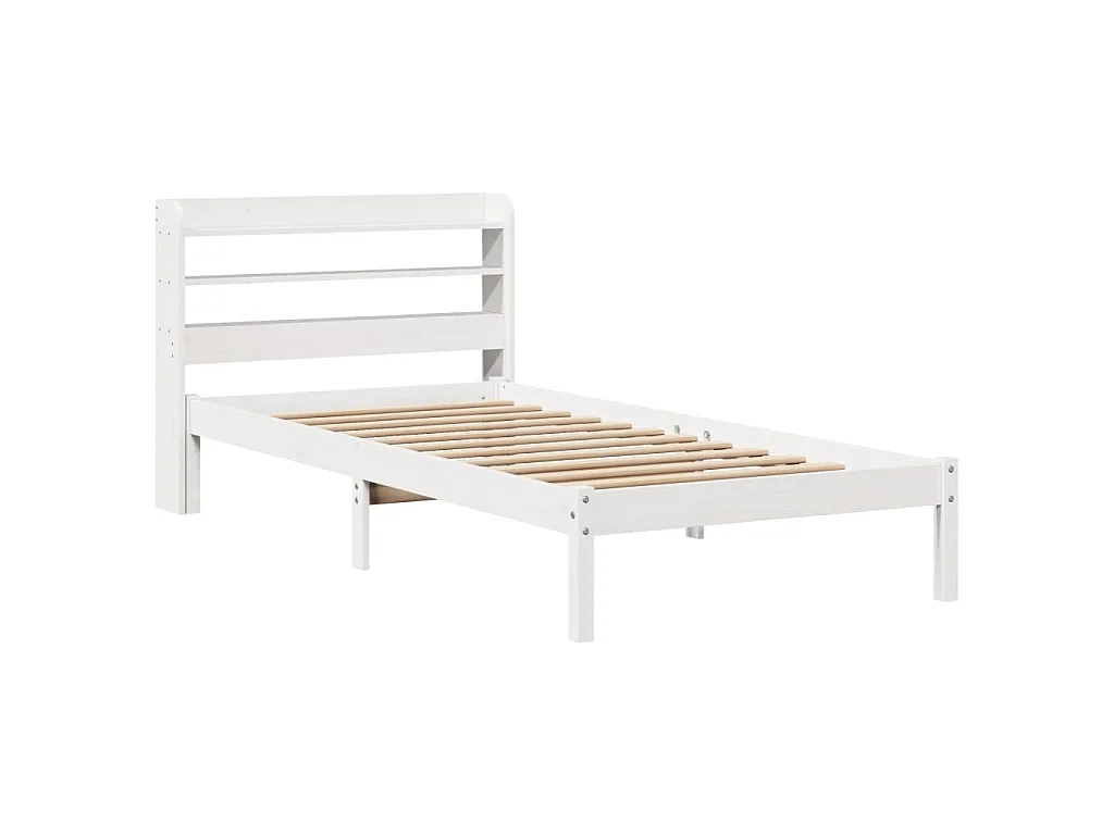 Cama sem colchão 90x190 cm madeira de pinho maciça branco