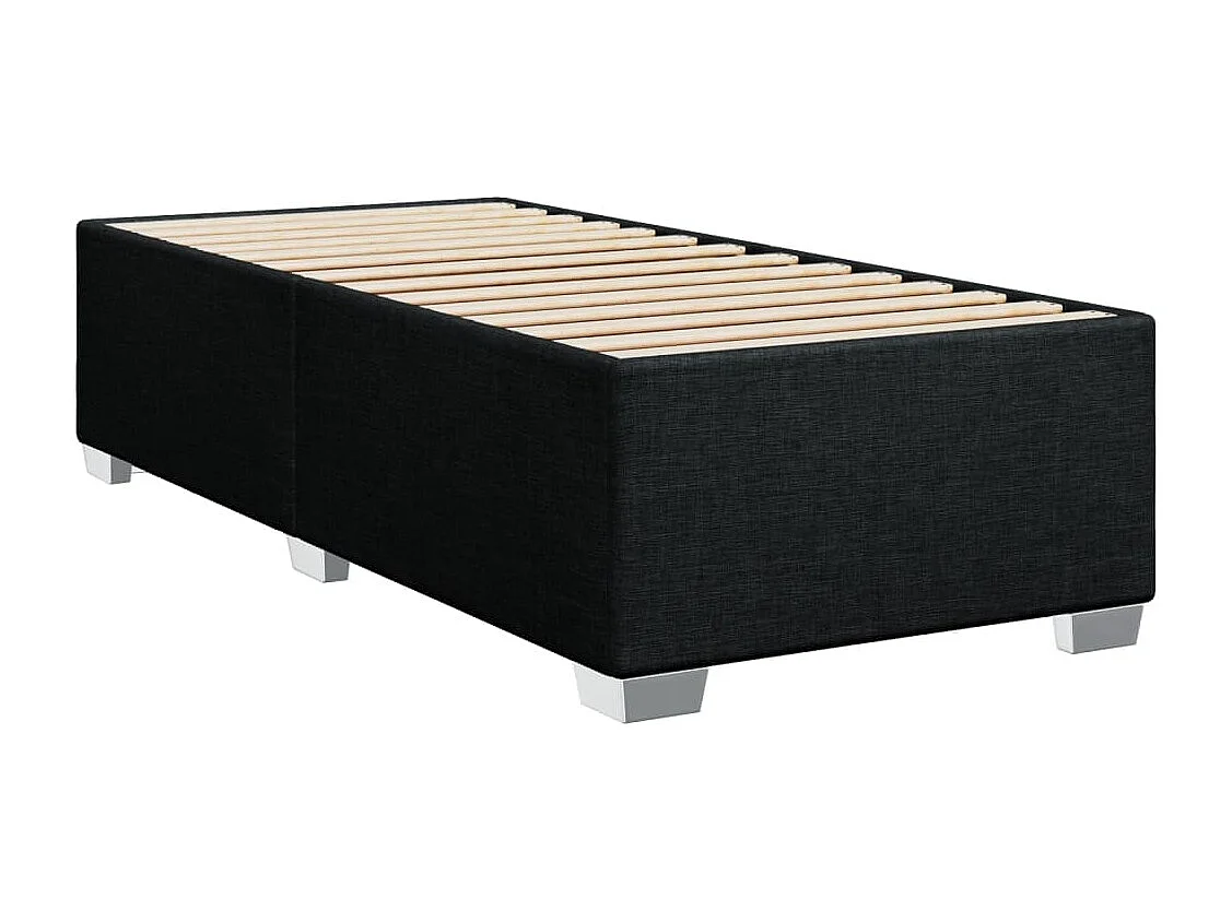 Sommier à lattes de lit avec matelas Noir 90x200 cm Tissu