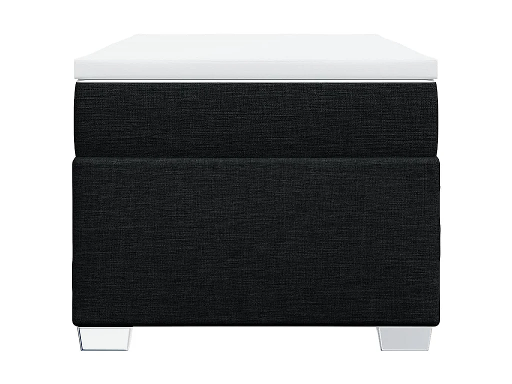 Cama box spring con colchón tela negro 90x200 cm