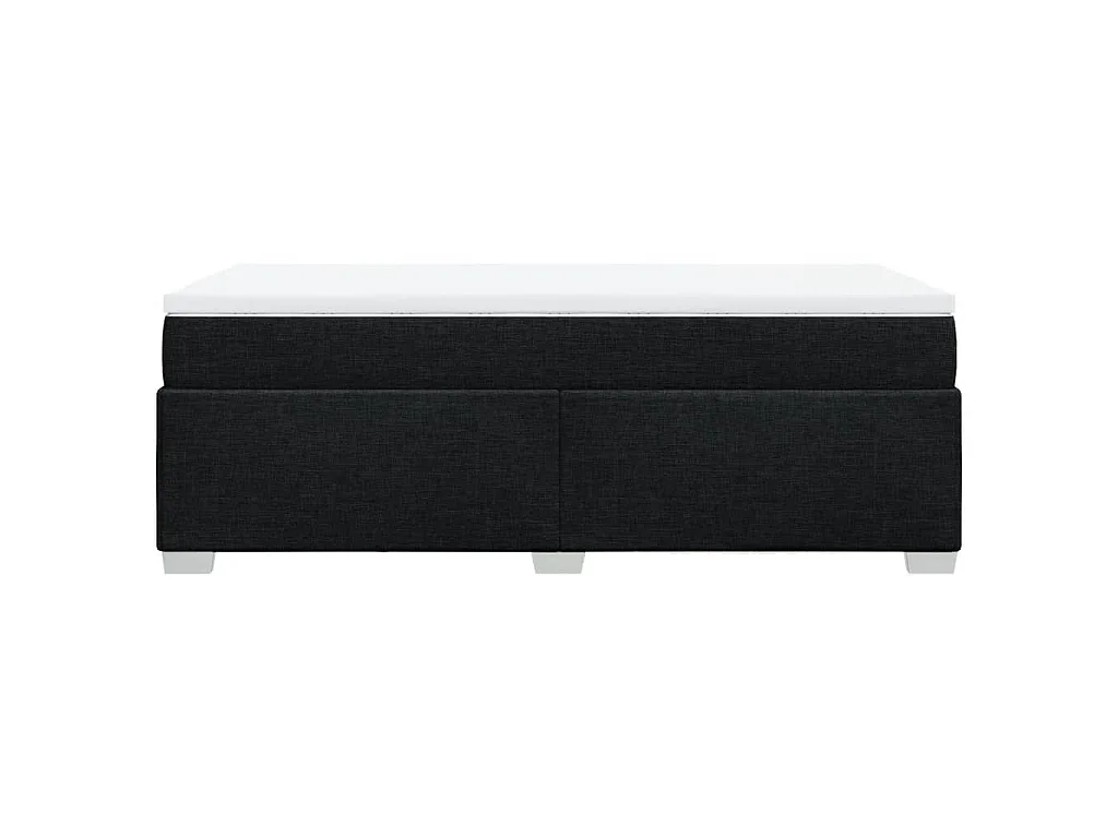 Cama box spring con colchón tela negro 90x200 cm