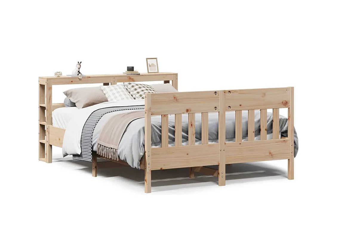 Cadre de lit sans matelas 140x190 cm bois de pin massif