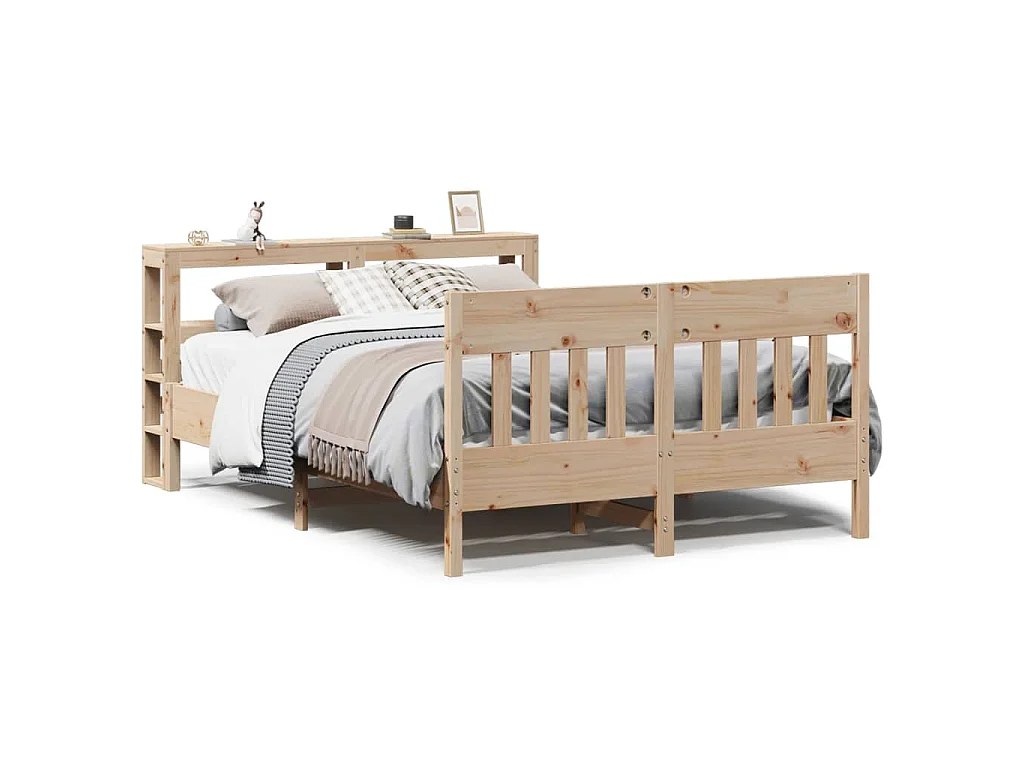 Cama sem colchão 140x190 cm madeira de pinho maciça