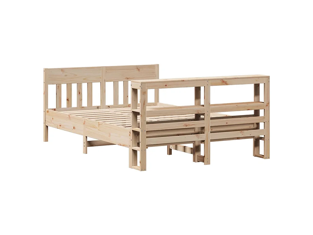 Cama sem colchão 140x190 cm madeira de pinho maciça