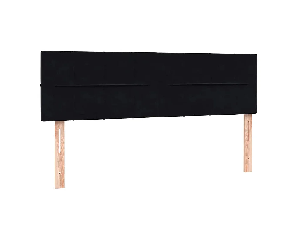 Cama box spring con colchón terciopelo negro 160x210 cm
