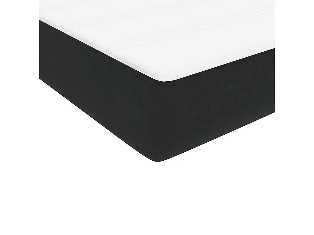 Cama box spring con colchón terciopelo negro 160x210 cm