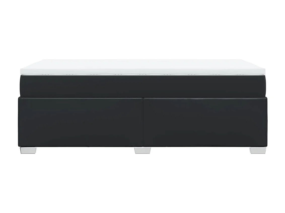 Sommier à lattes de lit avec matelas Noir 100x200 cm Similicuir