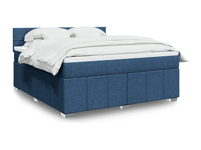 Boxspring met matras stof blauw 180x200 cm