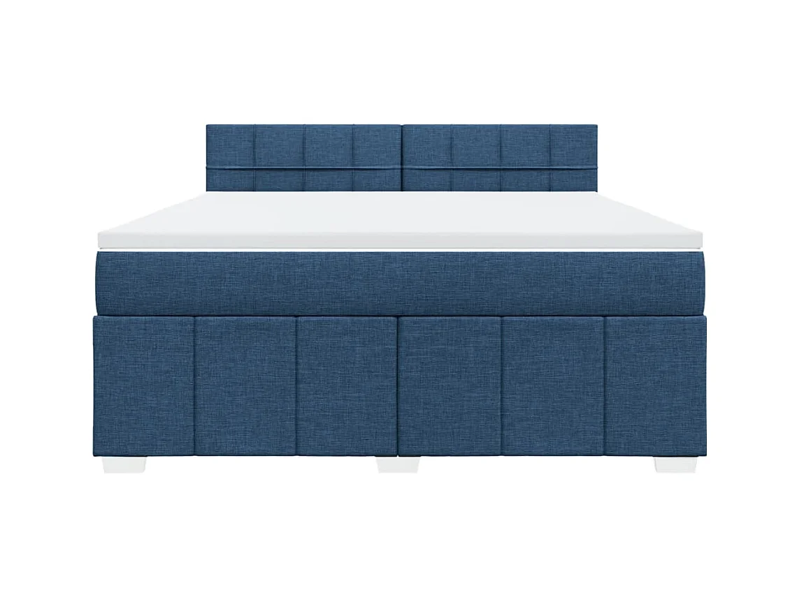 Sommier à lattes de lit avec matelas Bleu 180x200 cm Tissu