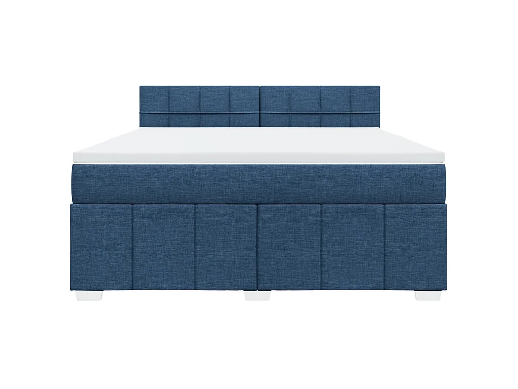 Sommier à lattes de lit avec matelas Bleu 180x200 cm Tissu