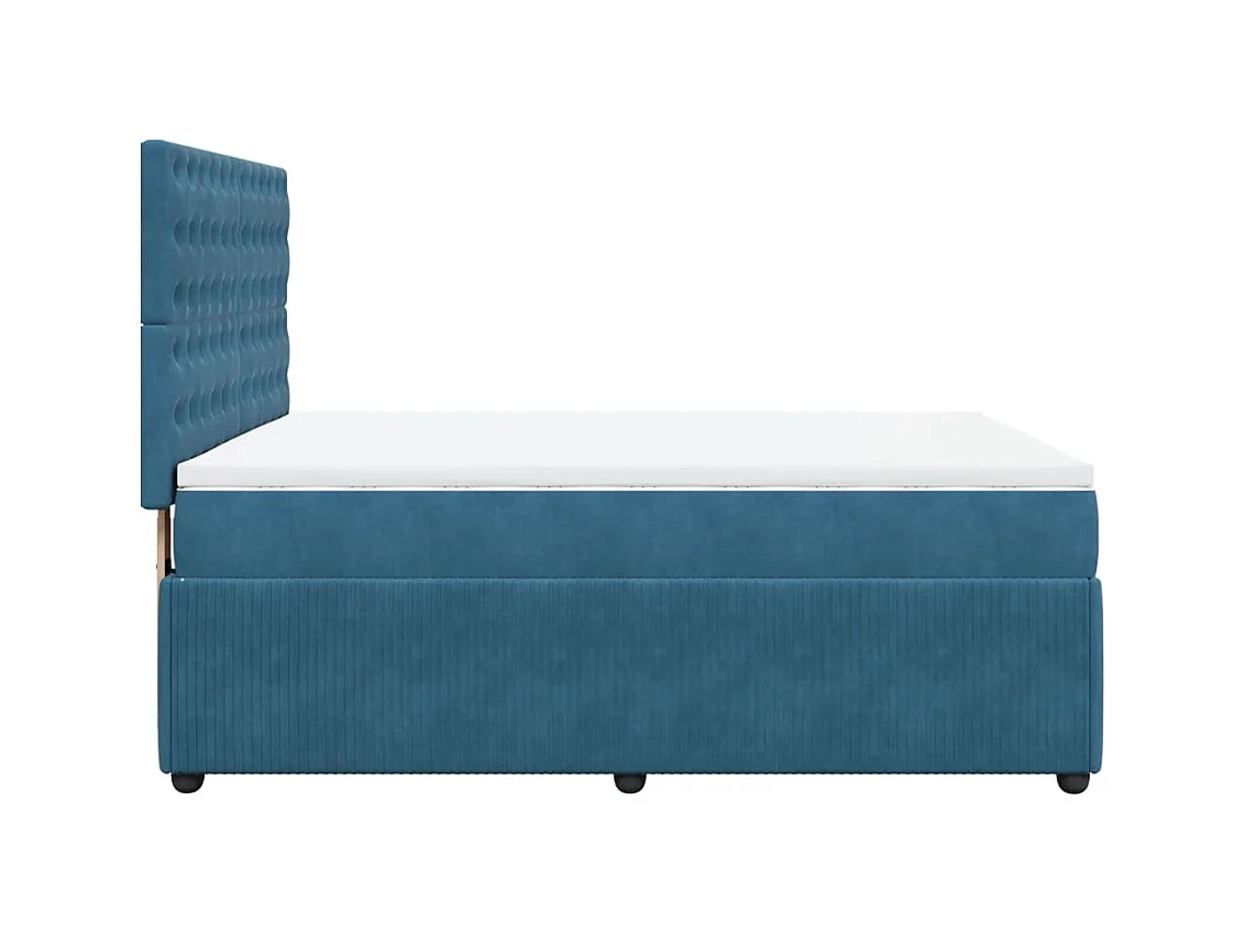 Boxspringbett mit Matratze Dunkelblau 140x190 cm Samt
