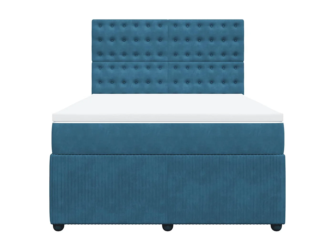 Giroletto a Molle con Materasso Blu Scuro 140x190 cm in Velluto